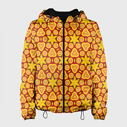 Куртка с капюшоном женская Индийский орнамент, цвет: 3D-черный