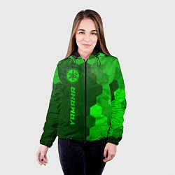 Куртка с капюшоном женская Yamaha - green gradient по-вертикали, цвет: 3D-черный — фото 2