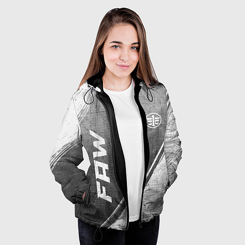 Женская куртка FAW - grey gradient вертикально / 3D-Черный – фото 3