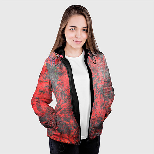 Женская куртка Абстракция - grunge vibe / 3D-Черный – фото 3