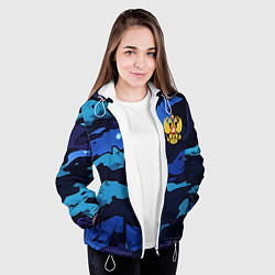 Куртка с капюшоном женская Камуфляж с гербом РФ, цвет: 3D-белый — фото 2