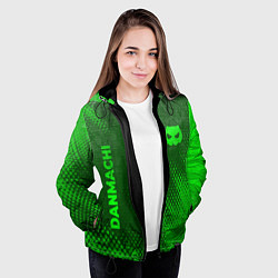 Куртка с капюшоном женская DanMachi - green gradient вертикально, цвет: 3D-черный — фото 2