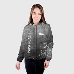 Куртка с капюшоном женская Papa Roach - grey gradient вертикально, цвет: 3D-черный — фото 2