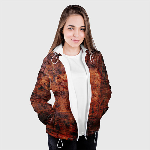 Женская куртка Абстракция - rusty mood / 3D-Белый – фото 3