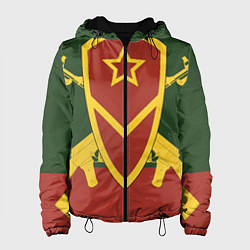 Куртка с капюшоном женская Мотострелковые войска: герб со щитом, цвет: 3D-черный