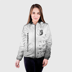 Куртка с капюшоном женская Danganronpa - white gradient вертикально, цвет: 3D-черный — фото 2