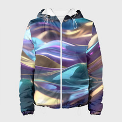 Куртка с капюшоном женская Космические мягкие волны, цвет: 3D-белый