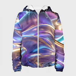 Куртка с капюшоном женская Волны космические, цвет: 3D-белый