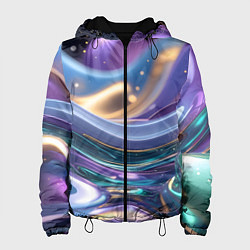 Куртка с капюшоном женская Космическая краска, цвет: 3D-черный