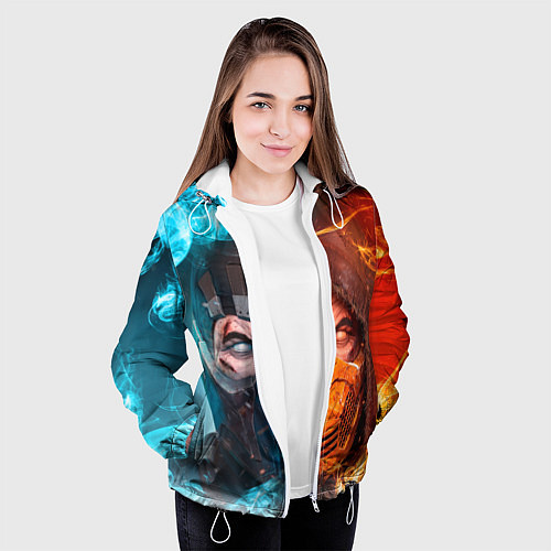 Женская куртка Mortal Kombat - Саб-зиро и Скорпион / 3D-Белый – фото 3