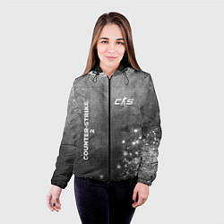 Куртка с капюшоном женская Counter-Strike 2 - grey gradient вертикально, цвет: 3D-черный — фото 2