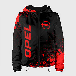 Куртка с капюшоном женская Opel - red gradient вертикально, цвет: 3D-черный