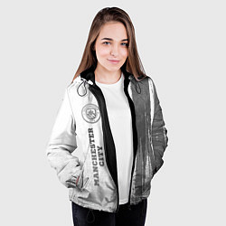 Куртка с капюшоном женская Manchester City - white gradient по-вертикали, цвет: 3D-черный — фото 2