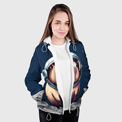 Куртка с капюшоном женская Капибара космонавт в космосе, цвет: 3D-белый — фото 2