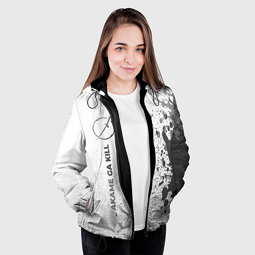 Женская куртка Akame ga Kill - white gradient по-вертикали / 3D-Черный – фото 3