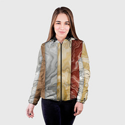 Куртка с капюшоном женская Мрамор и дерево, цвет: 3D-черный — фото 2