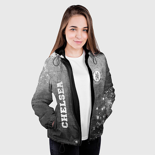 Женская куртка Chelsea - grey gradient вертикально / 3D-Черный – фото 3