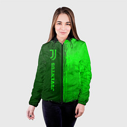 Куртка с капюшоном женская Juventus - green gradient по-вертикали, цвет: 3D-черный — фото 2
