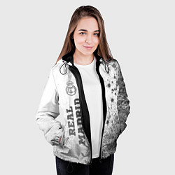 Куртка с капюшоном женская Real Madrid - white gradient по-вертикали, цвет: 3D-черный — фото 2