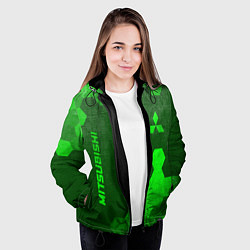 Куртка с капюшоном женская Mitsubishi - green gradient вертикально, цвет: 3D-черный — фото 2