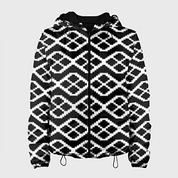 Куртка с капюшоном женская Этнический декор, цвет: 3D-черный