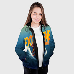 Куртка с капюшоном женская Экстремальный гидроцикл, цвет: 3D-черный — фото 2