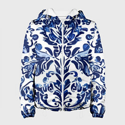 Женская куртка Гжель русский узор акварель