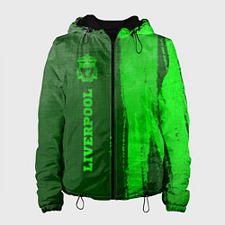 Куртка с капюшоном женская Liverpool - green gradient по-вертикали, цвет: 3D-черный