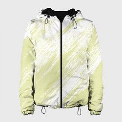 Куртка с капюшоном женская The color is white and yellow, цвет: 3D-черный