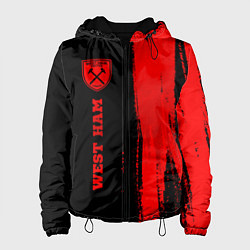 Куртка с капюшоном женская West Ham - red gradient по-вертикали, цвет: 3D-черный