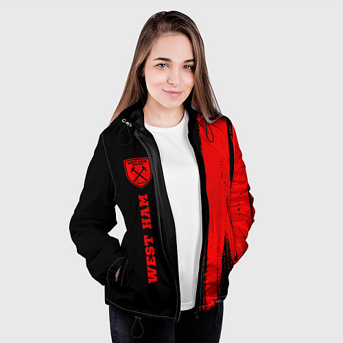 Женская куртка West Ham - red gradient по-вертикали / 3D-Черный – фото 3