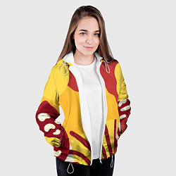 Куртка с капюшоном женская Жаркий африканский паттерн, цвет: 3D-белый — фото 2