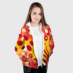 Куртка с капюшоном женская Африканский паттерн, цвет: 3D-белый — фото 2