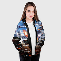 Куртка с капюшоном женская Сленг геймеров танкистов, цвет: 3D-черный — фото 2