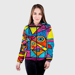 Куртка с капюшоном женская Кислая геометрия, цвет: 3D-черный — фото 2