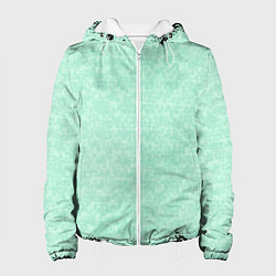 Куртка с капюшоном женская Аквамарин однотонный текстурированный, цвет: 3D-белый