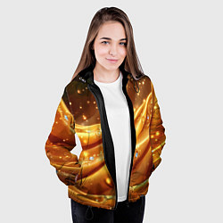 Куртка с капюшоном женская Золотая ткань с блестками, цвет: 3D-черный — фото 2