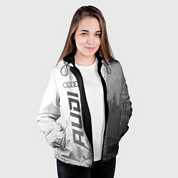 Куртка с капюшоном женская Audi - white gradient по-вертикали, цвет: 3D-черный — фото 2