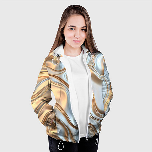 Женская куртка Жидкое белое золото / 3D-Белый – фото 3