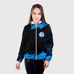 Куртка с капюшоном женская Schalke 04 fc blue color, цвет: 3D-белый — фото 2