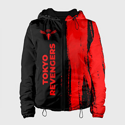 Куртка с капюшоном женская Tokyo Revengers - red gradient по-вертикали, цвет: 3D-черный