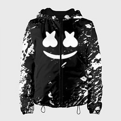 Куртка с капюшоном женская Marshmello брызги красок, цвет: 3D-черный