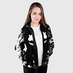 Куртка с капюшоном женская Marshmello брызги красок, цвет: 3D-черный — фото 2