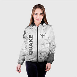Куртка с капюшоном женская Quake - white gradient вертикально, цвет: 3D-черный — фото 2
