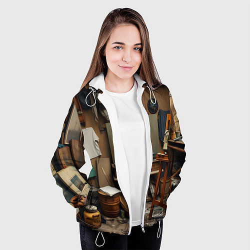 Женская куртка Мастерская художника / 3D-Белый – фото 3