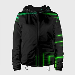 Куртка с капюшоном женская Black green color, цвет: 3D-черный