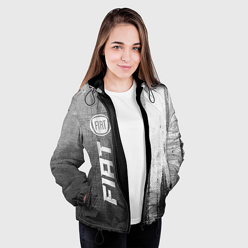 Женская куртка Fiat - grey gradient по-вертикали / 3D-Черный – фото 3