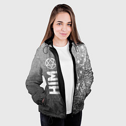 Куртка с капюшоном женская HIM - grey gradient по-вертикали, цвет: 3D-черный — фото 2