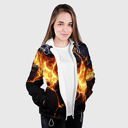 Куртка с капюшоном женская Золотая лава текстура, цвет: 3D-белый — фото 2