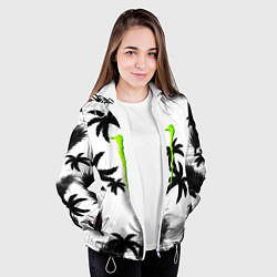 Куртка с капюшоном женская Monster energy пальмы, цвет: 3D-белый — фото 2